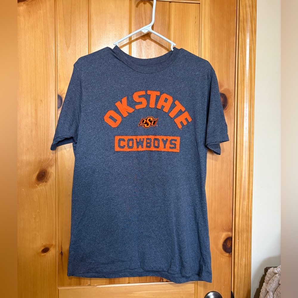 CHAMPION OKLAHOMA STATE COWBOYS OSU VTG Y2K PATCH WORK GRAY T SHIRT Size L